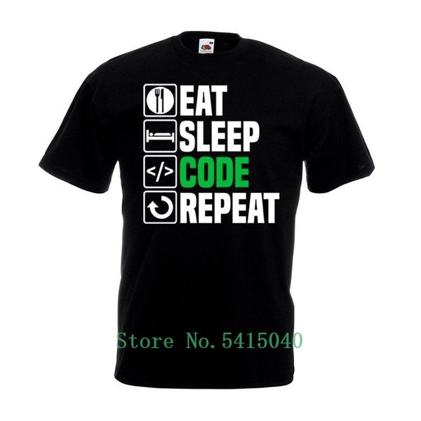 

eat sleep code repeat t shirt funny coding web programmer dad christmas clothing t-shirt gift short sleeve for men