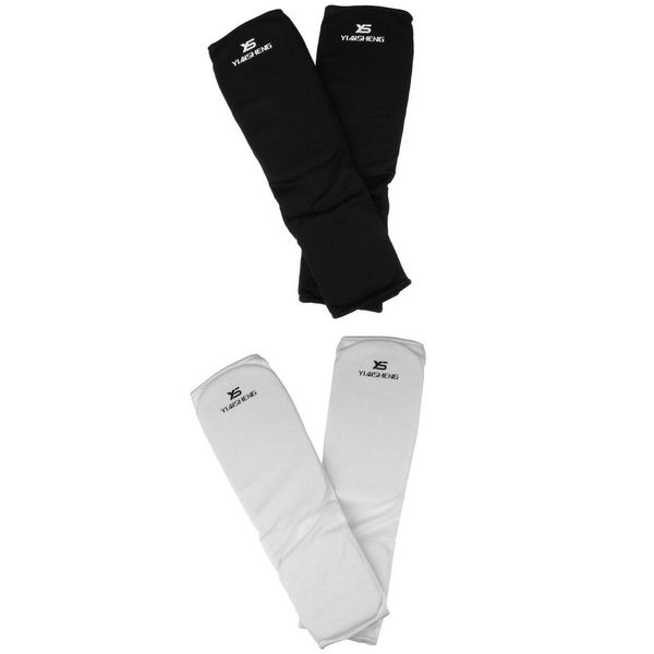 

taekwondo karate mma shin instep protector leg foot brace guard cloth pad s, Black;gray