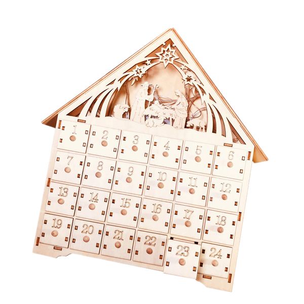 

christmas calendar wooden 24 day countdown to christmas advent calendar decor light up nativity wood sundries