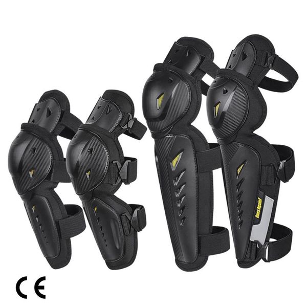 

motorcycle elbow & knee pads set knee protector moto mx motocross protective gear guards suit kneepad ce en1621-1