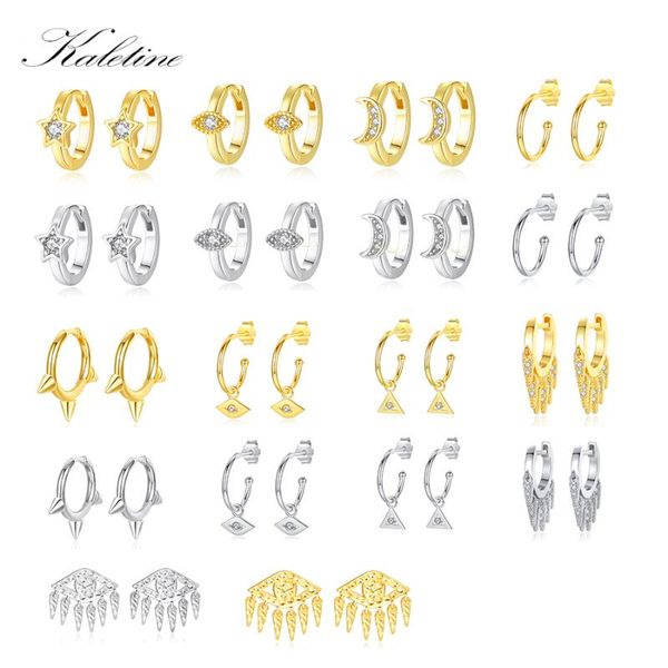 

kaletine evil eye star moon tassel drop earrings for women 925 sterling silver small earrings drop steampunk accessories jewelry