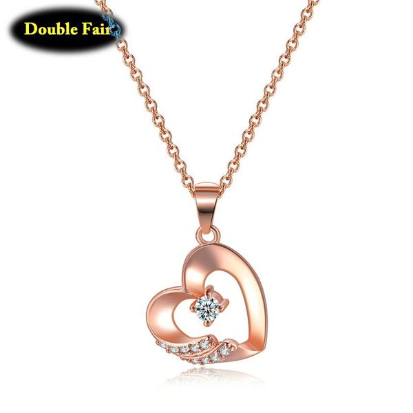 

pendant necklaces classic love heart rose gold color copper metal pendants women for wedding party jewelry dwn318, Silver