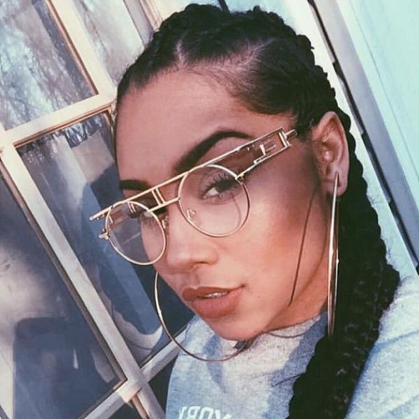 

royal girl quality metal frame steampunk sunglasses women brand designer round men gothic sun glasses vintage eyeglasses ss211, White;black