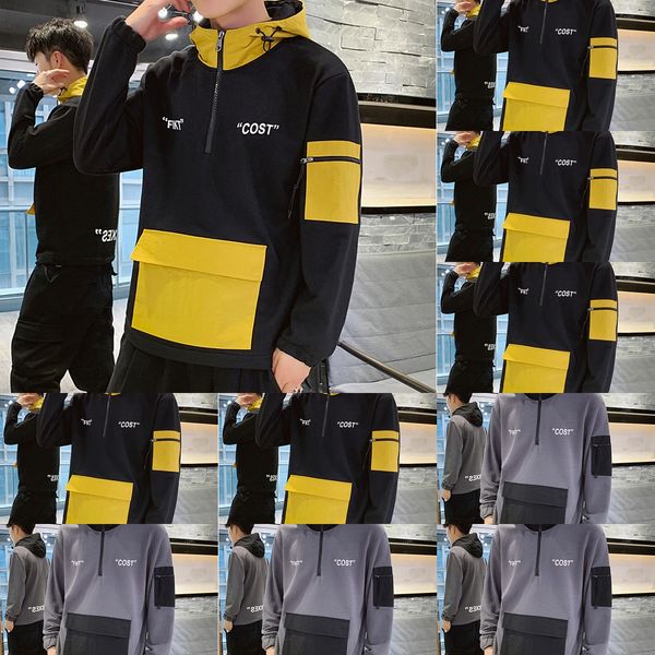

suit 2020 autumn running sweater sweater sweater suit men's long sleeve sportswear men's casual running clothes enjii, Black