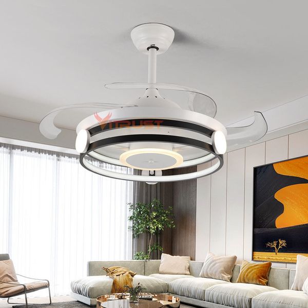 

electric fans nordic ceiling fan lights 42in dining room bedroom living lamps invisible lighting mute office hang