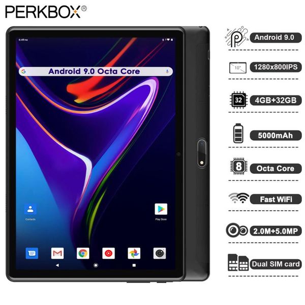

2020 new wi-fi 10 inch tablet octa core 4gb ram 32gb rom android 9 os 1280x800 hd ips 5.0mp camera 4g fdd lte gps media pad
