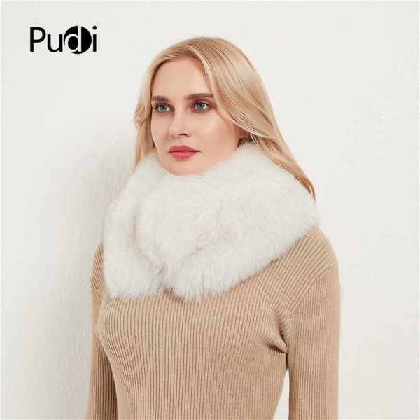 

pudi women natural fur scarf ring collar 2020 ins winter lady female warm real fur scarves rings sf002, Blue;gray