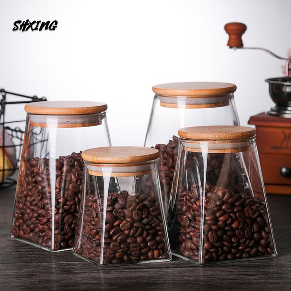 

storage bottles & jars square glass sealed coffee milk grain candy 350ml/700ml