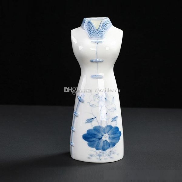 

chinese qipao dress vase vintage oriental lady shaped porcelain vases unique decoration for home asian restaurant wedding