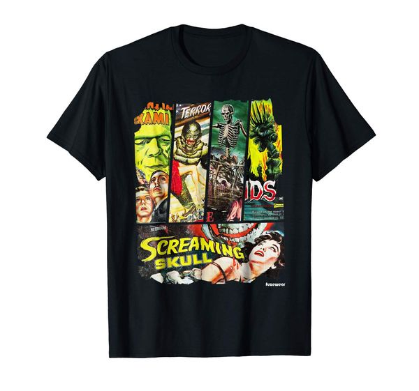 

vintage style sci fi horror movie poster коллаж t-shirt мода 2019 лето новый бренд хлопка футболки печать хлопок футболки