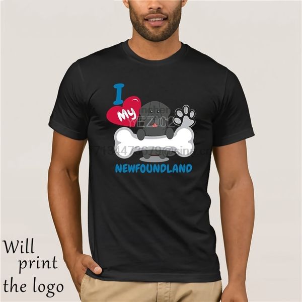 

i love my dog ньюфаундленда t-shirt men 2018 смешные футболки лета хлопка с короткими рукавами футболки мужчин