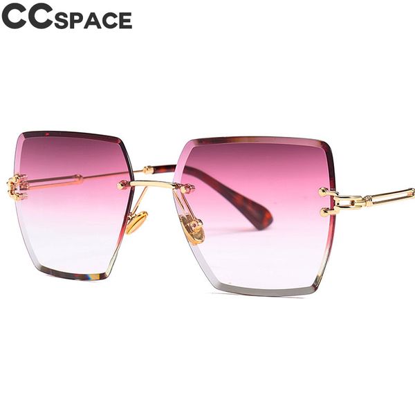 

luxury rimless square sunglasses men women shades gradient color red purple 46421 vintage brand glasses fashion uv400, White;black
