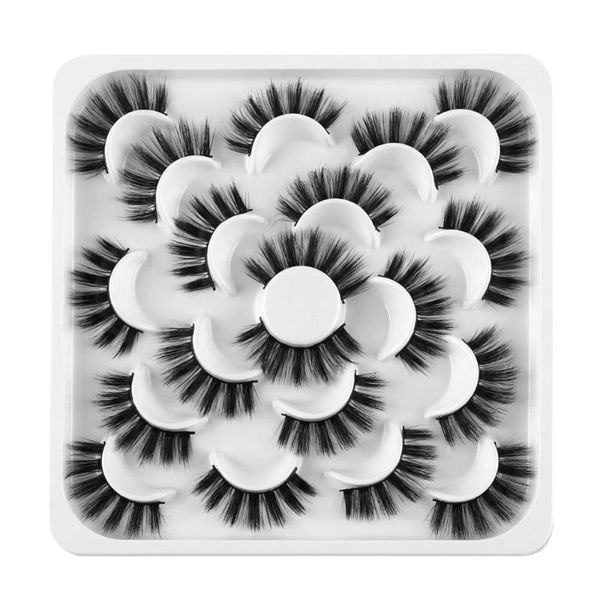 

10 pairs 3d faux mink false eyelashes thick cross fluffy fake lashes wispy cruelty-natural lashes extension makeup tools
