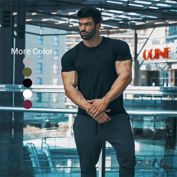 

2020 blank мужчины tshirt с коротким рукавом workout впитывать влагу mens крупногабаритные logo tshirt, White;black