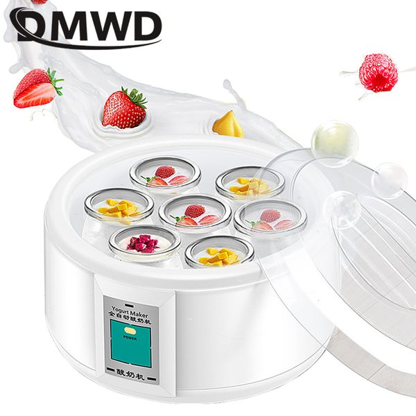 

yogurt makers dmwd 1.5l automatic maker with 7 jars multifunction diy tool stainless steel liner natto rice wine pickle machine