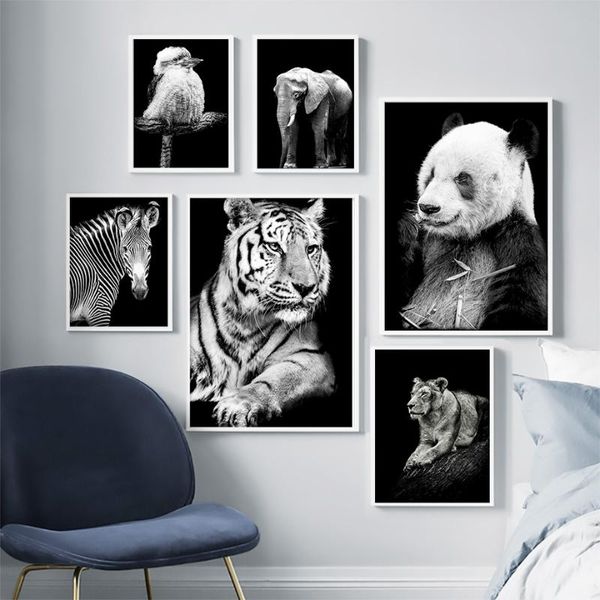 

paintings lion tiger zebra panda wall art canvas painting nordic poster and print animal pictures for living room scandinavian decor