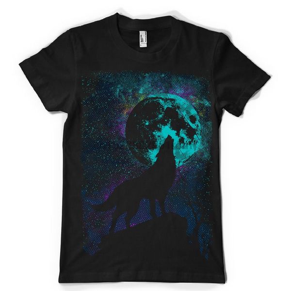 

abstract howling moon wolf mashup mens tshirt tee dtg wholesale tee custom environmental printed tshirt wholesale