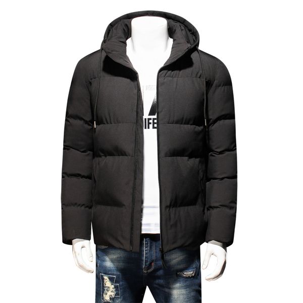 

8xl 6xl 5xl 2020 new winter jacket men slim thick warm windproof zipper clothes for men fashion winter coats man, Black