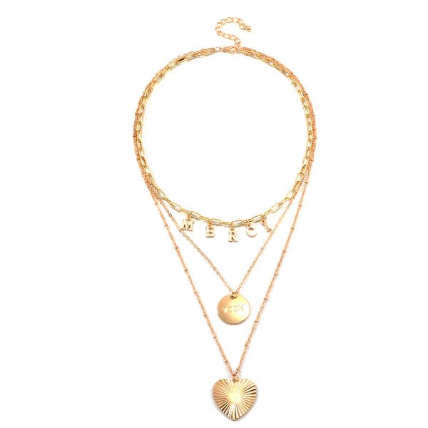 

pendant necklaces alloy love wafer letter merci choker necklace for women jewelry collares friend chains accessories aesthetics suspension x, Silver