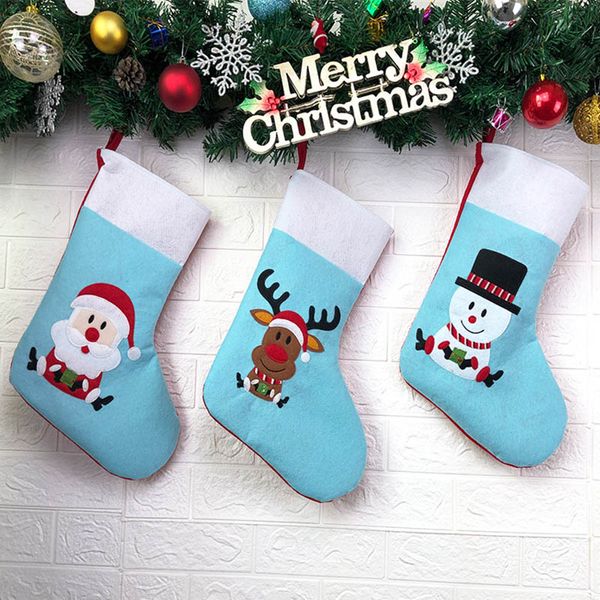 Chaussettes De Noël Sac Cadeau Père Noël Elk Bonhomme De Neige Ornements Pour La Fête Ornements D'arbre De Noël DHL Livraison Gratuite