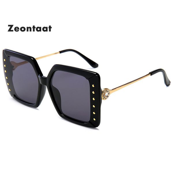 

vintage oversize sunglasses women men black brown big frame sun glasses female shades coulos, White;black