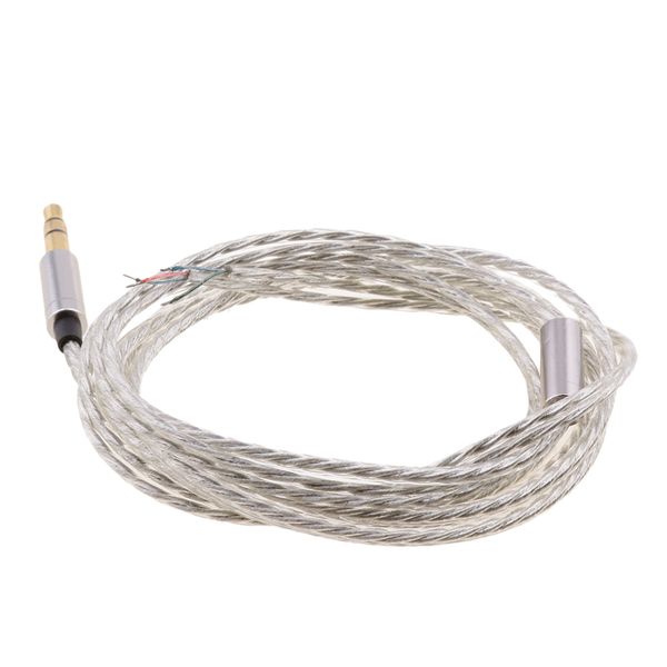 

3.5mm 3-pole jack diy earphone headphone audio cable replacement cord wire 125cm