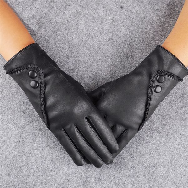

five fingers gloves luxurious women' genuine soft leather winter super warm cashmere woman female fashion mittens guantes, Blue;gray