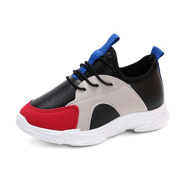 

athletic & outdoor winter children sport shoes keep warm thicken boys sneakers kids for girl baby colored match infant student sp038, Black