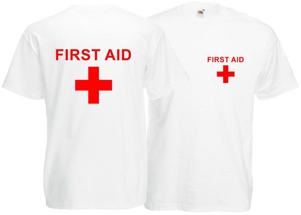 

2019 summer style fashion first aid t shirt tee front & back paramedic event staff crew fancy tee shirt