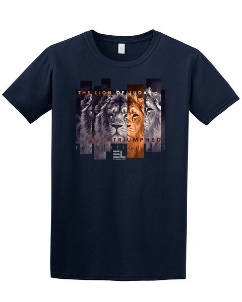 

the lion of judah has triumphed christian t shirt