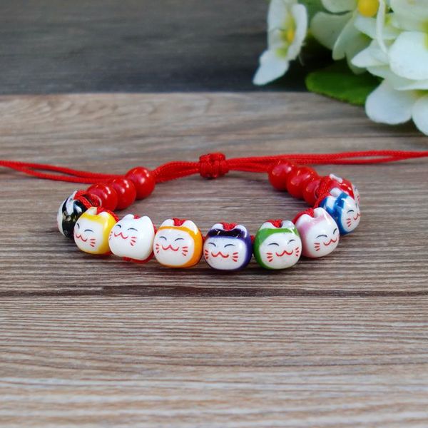 

creative cute colorful nine-headed cat hand-woven bracelet fashion personality student women's ethnic style jewelry accessories, Golden;silver