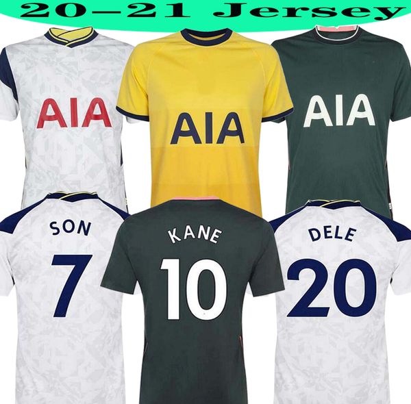 

new 2020 2021kane spurs soccer jersey lucas eriksen dele son 20 21 tottenhames home away 3rd blue man kids kit football jerseys, Black;yellow
