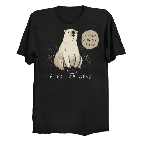 

men tshirt bipolar bear printed t-shirt tees top