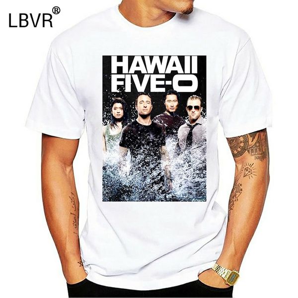 

funny t shirts men's hawaii five 0 poster round collar short sleeve t-shirt