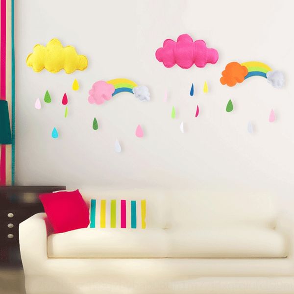 

clouds moon fabric kindergarten children's room corridor hanging accessory star stars raindrop clouds moon ornaments non-woven fabric k