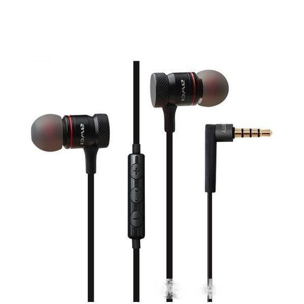 

awei es-70ty in-ear earphone metal headphones stereo headset heavy bass sound