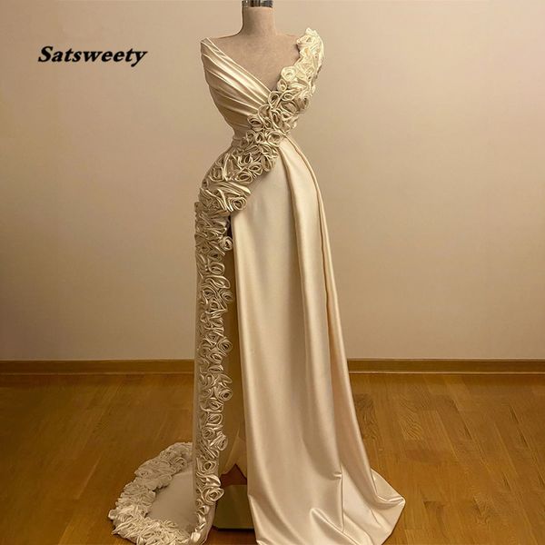 

3d flowers designs elegant celebrity dresses long mermaid dubai runaway red carpet dresses women party night v neck evening dresses robes, Black;red