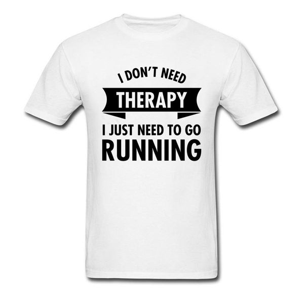 

runner don't need therapy t-shirt men cotton t shirt summer short sleeve tshirt black letter tees white clothing