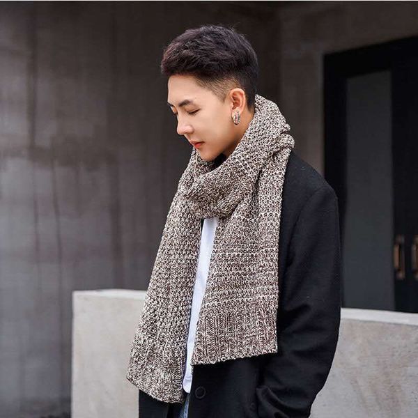 

мужская осень и зима студент искусства длинный шарф тенденции моды шарф, Blue;gray