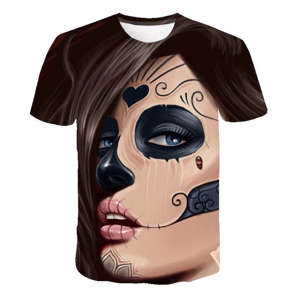 

skull men cosplay colorful summer 3d print shirts anime horror harajuku men clothing