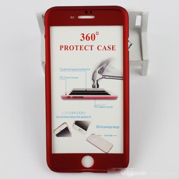 

360 degree case full body protection hard pc full cover body case cover tempered glass for iphone huawei samsung 10pcs