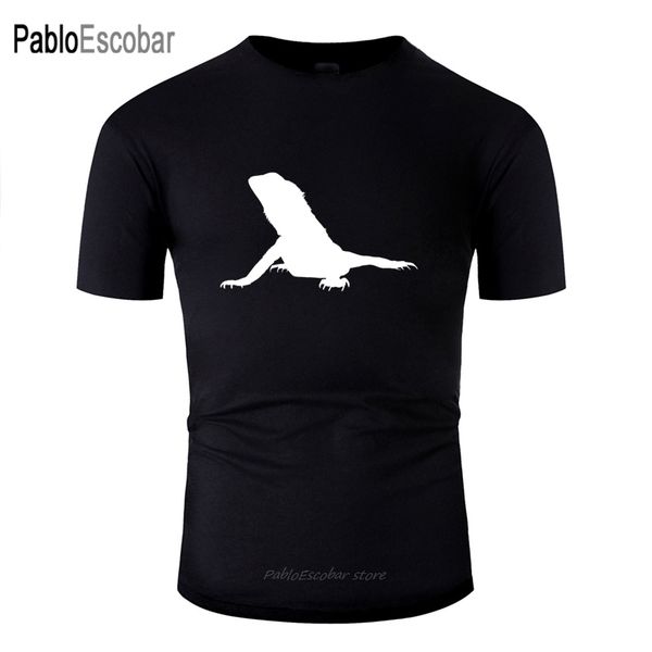 

printing bearded dragon agame white t shirt for men women round collar t shirt solid color short-sleeve tee top