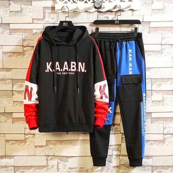 

hip hop men's tracksuit sportswear black sets 2020 spring autumn casual two piece fashion clothes hoodies+sweatpant kg-24, Gray