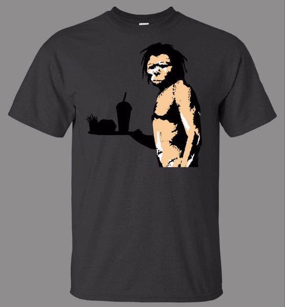 

2019 summer стелы o шеи mens печати футболка 100% хлопок бэнкси caveman смешной горячее t-shirt - новая tee shirt maker