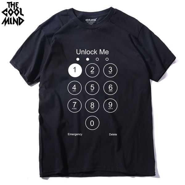 

coolmind fu0117a summer design funny unlock men t shirt phone screen tee shirts 100% cotton men's tshirt summer cool t-shirt