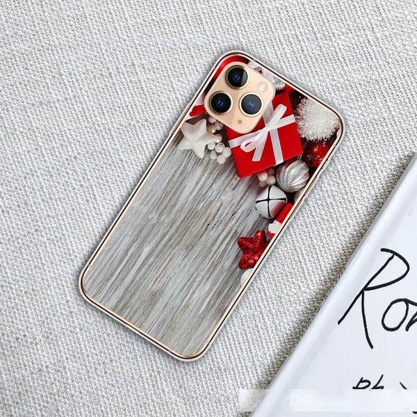 

merry christmas santa claus elk patterned phone case soft transparent ultra thin protection back cover for iphone 7 8plus xr x max 11