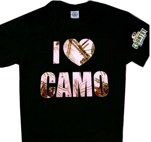 

mossy oak i love camo pink country tee tshirt black