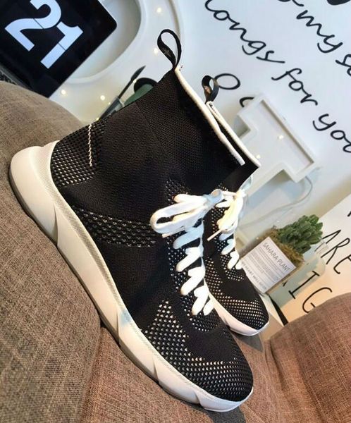 

designer color classic casual socks shoes comfortable knitted stretch socks boots designer ladies men s shoes fashion sneakers, Black