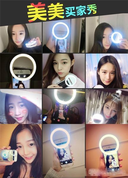 

selfie ring light rechargeable phone led phone mount clip pgraphy flash light up for iphone 11 samsung s10 tablet