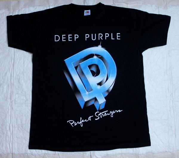 

deep purple perfect strangers'84 hard rock rainbow gillan new black t-shirt new 2018 cotton short-sleeve t shirt